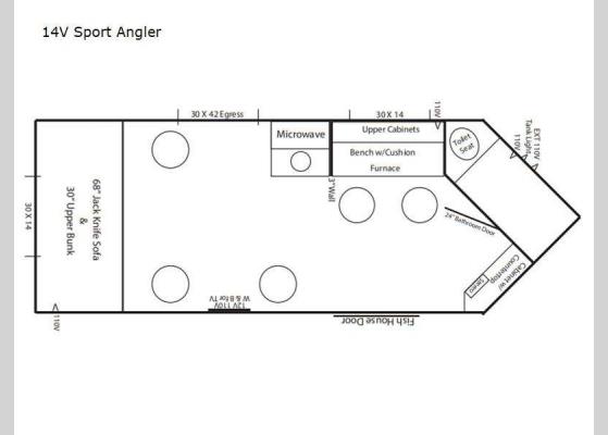 Floorplan - 2024 Ice Castle Fish Houses 14V Sport Angler Fish House