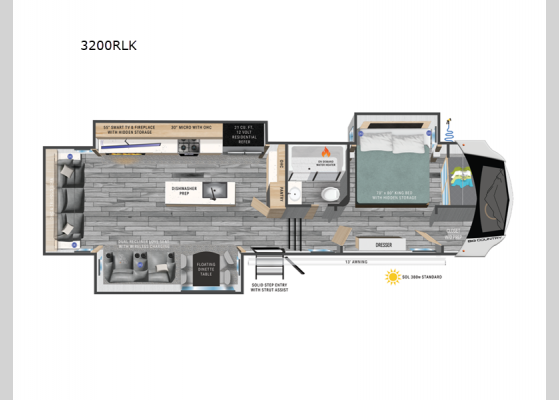 Floorplan - 2024 Big Country 3200RLK Fifth Wheel