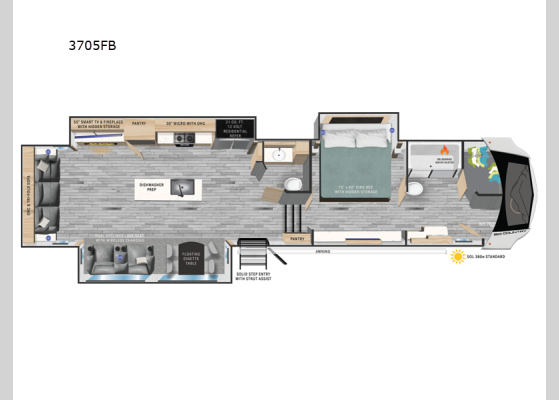 Floorplan - 2024 Big Country 3705FB Fifth Wheel