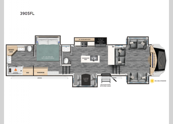 Floorplan - 2024 Big Country 3905FL Fifth Wheel