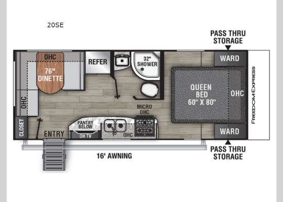 Floorplan - 2024 Freedom Express Select 20SE Travel Trailer