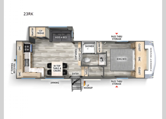 Floorplan - 2025 Cardinal 23RK Fifth Wheel