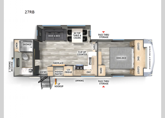 Floorplan - 2025 Cardinal 27RB Fifth Wheel