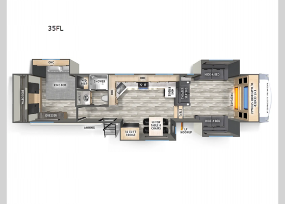 Floorplan - 2025 Cardinal 35FL Fifth Wheel