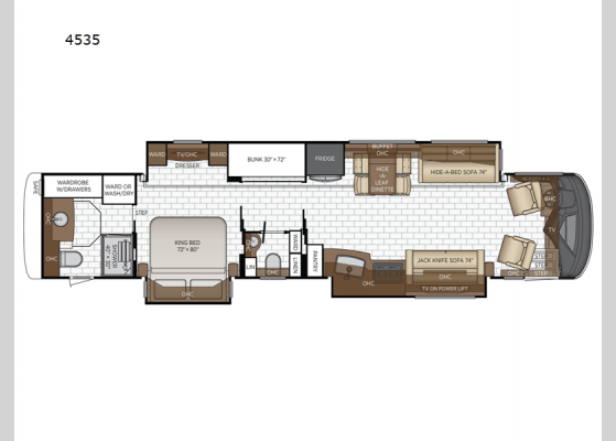 Floorplan - 2024 London Aire 4535 Motor Home Class A - Diesel