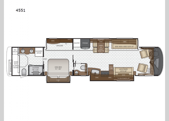 Floorplan - 2024 London Aire 4551 Motor Home Class A - Diesel