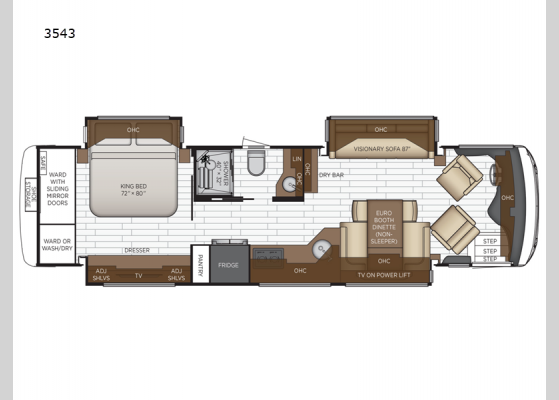 Floorplan - 2024 New Aire 3543 Motor Home Class A - Diesel