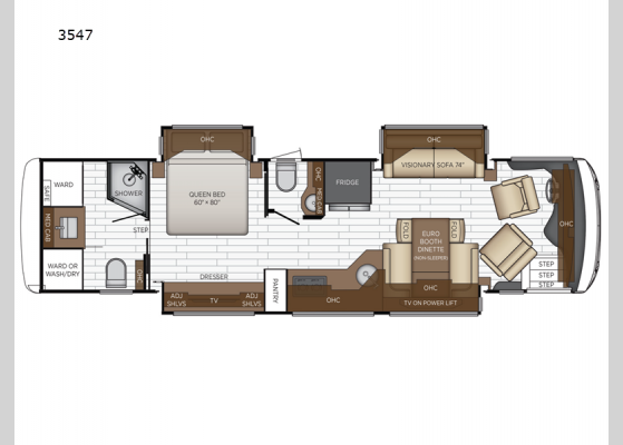 Floorplan - 2024 New Aire 3547 Motor Home Class A - Diesel