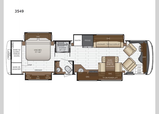 Floorplan - 2024 New Aire 3549 Motor Home Class A - Diesel