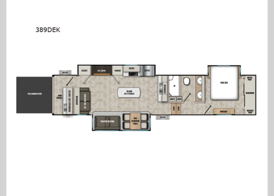 Floorplan - 2025 Chaparral 389DEK Fifth Wheel