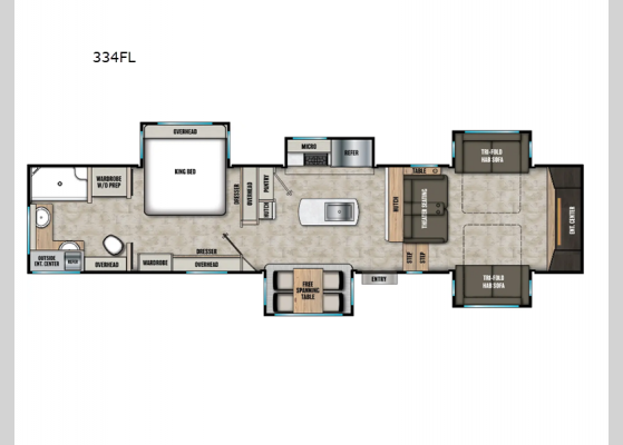 Floorplan - 2025 Chaparral 334FL Fifth Wheel