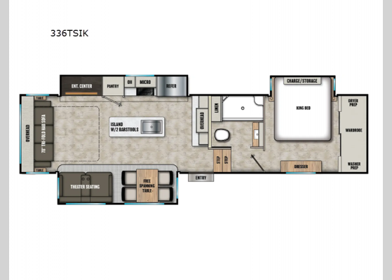 Floorplan - 2025 Chaparral 336TSIK Fifth Wheel