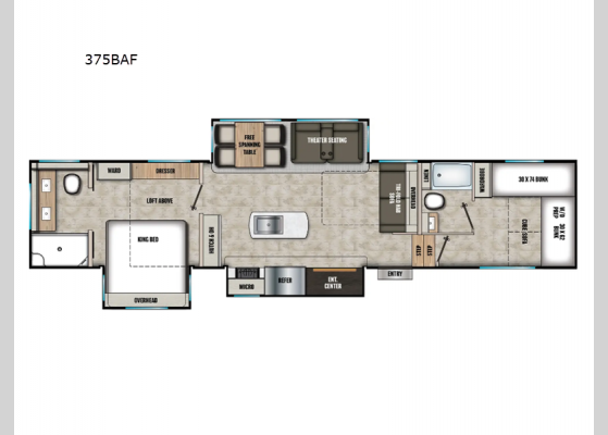 Floorplan - 2025 Chaparral 375BAF Fifth Wheel