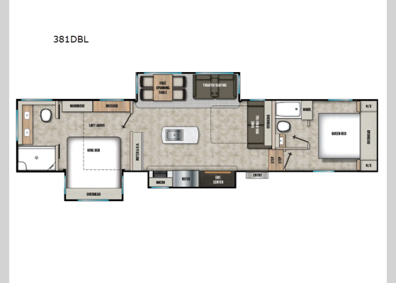 Floorplan - 2025 Chaparral 381DBL Fifth Wheel