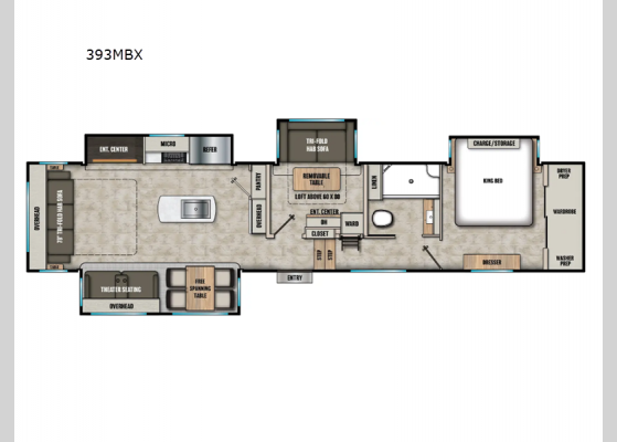 Floorplan - 2025 Chaparral 393MBX Fifth Wheel