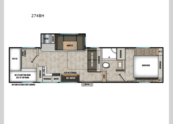 Floorplan - 2025 Chaparral Lite 274BH Fifth Wheel