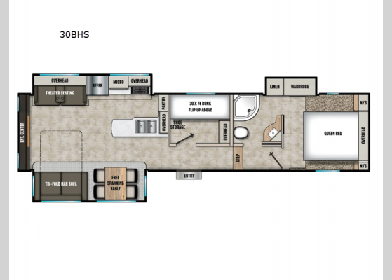 Floorplan - 2025 Chaparral Lite 30BHS Fifth Wheel