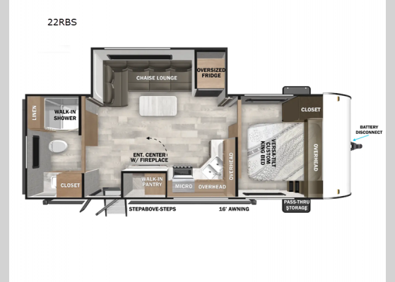 Floorplan - 2025 Wildwood 22RBS Travel Trailer