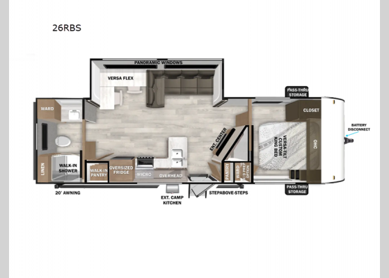 Floorplan - 2025 Wildwood 26RBS Travel Trailer