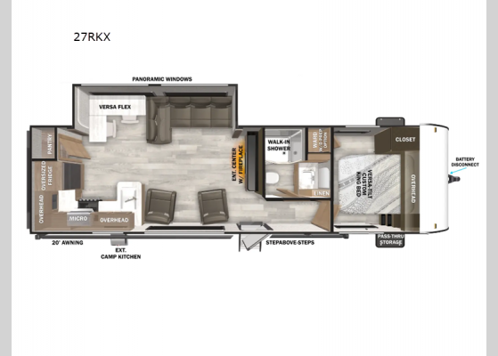 Floorplan - 2025 Wildwood 27RKX Travel Trailer