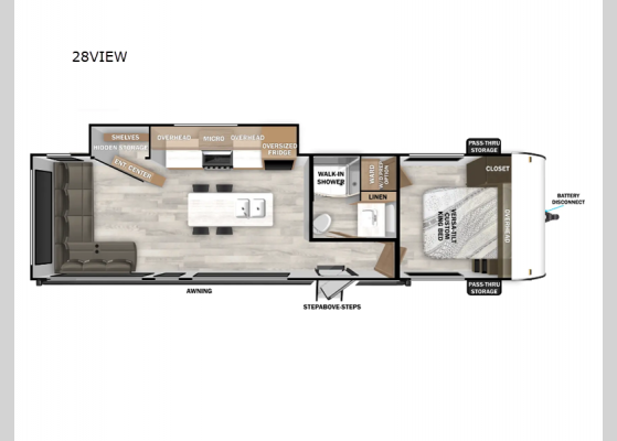 Floorplan - 2025 Wildwood 28VIEW Travel Trailer