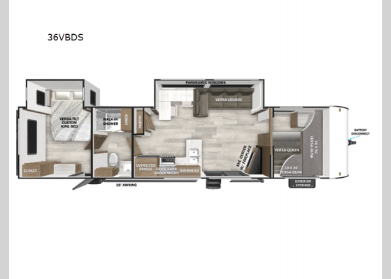 Floorplan - 2025 Wildwood 36VBDS Travel Trailer