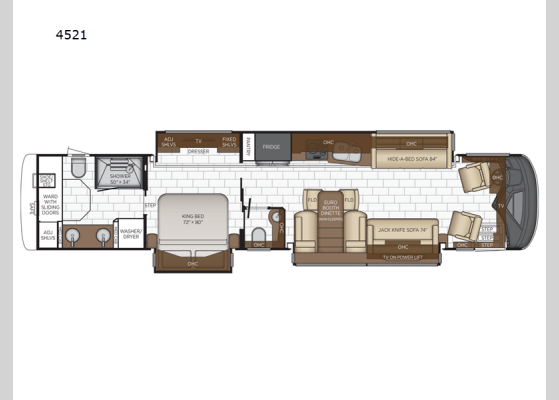 Floorplan - 2024 Essex 4521 Motor Home Class A - Diesel