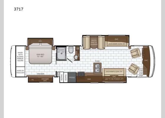 Floorplan - 2024 Kountry Star 3717 Motor Home Class A - Diesel