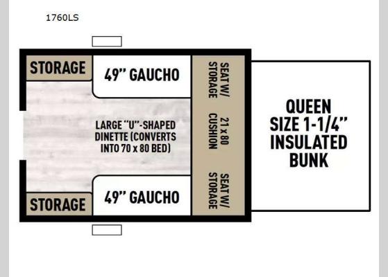 Floorplan - 2024 Viking Camping Trailers 1760LS Folding Pop-Up Camper