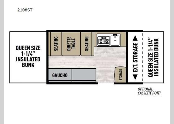 Floorplan - 2024 Viking Camping Trailers 2108ST Folding Pop-Up Camper