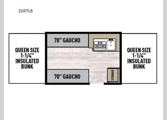 Floorplan - 2024 Viking Camping Trailers 2107LS Folding Pop-Up Camper