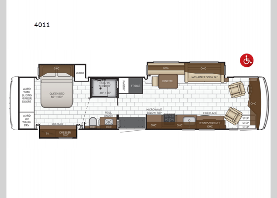 Floorplan - 2024 Kountry Star 4011 Motor Home Class A - Diesel