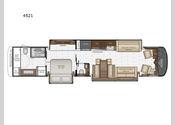 Floorplan - 2024 King Aire 4521 Motor Home Class A - Diesel