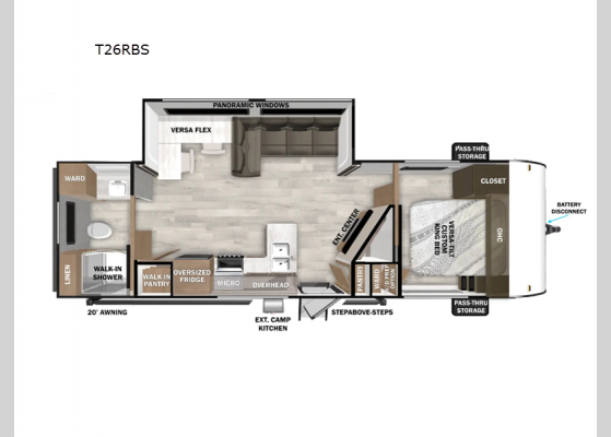 Floorplan - 2025 Wildwood T26RBS Travel Trailer