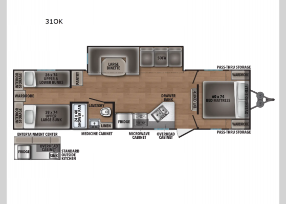 Floorplan - 2025 Shasta 31OK Travel Trailer