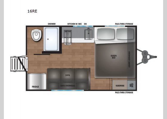 Floorplan - 2025 Compact 16RE Travel Trailer