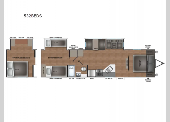 Floorplan - 2025 i-5 Edition 532BEDS Travel Trailer