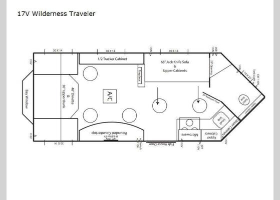 Floorplan - 2024 Ice Castle Fish Houses 17V Wilderness Traveler Fish House