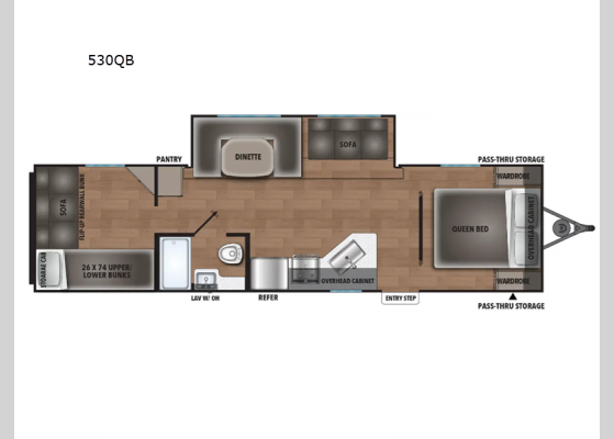 Floorplan - 2025 i-5 Edition 530QB Travel Trailer