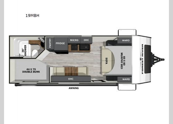 Floorplan - 2025 IBEX 19MBH Travel Trailer