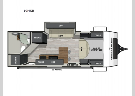 Floorplan - 2025 IBEX 19MSB Travel Trailer