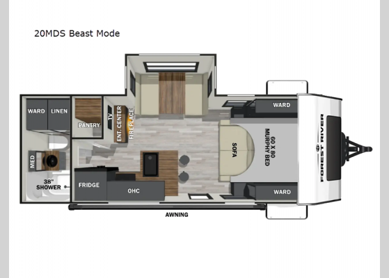 Floorplan - 2025 IBEX 20MDS Beast Mode Travel Trailer