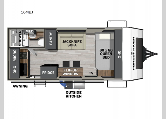 Floorplan - 2025 IBEX 16MBJ Travel Trailer