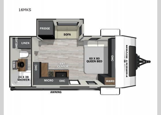 Floorplan - 2025 IBEX 16MKS Travel Trailer