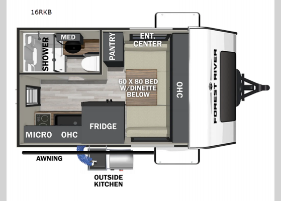 Floorplan - 2025 IBEX 16RKB Travel Trailer