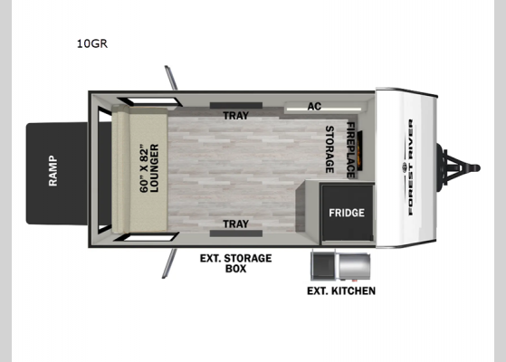 Floorplan - 2025 IBEX 10GR Toy Hauler Travel Trailer