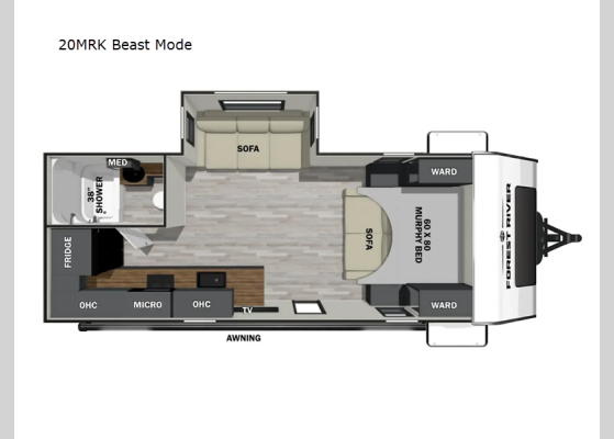 Floorplan - 2025 IBEX 20MRK Beast Mode Travel Trailer