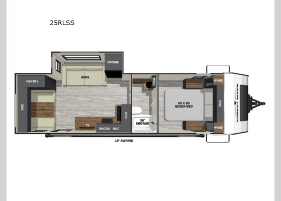 Floorplan - 2025 IBEX 25RLSS Travel Trailer