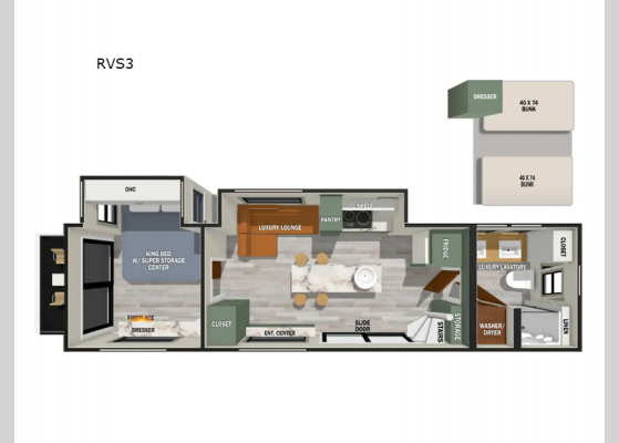 Floorplan - 2025 IBEX RV Suite RVS3 Travel Trailer