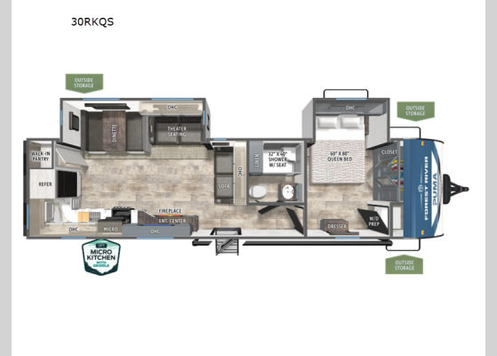 Floorplan - 2026 Puma 30RKQS Travel Trailer